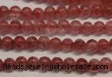 CBQ351 15.5 inches 6mm round natural strawberry quartz beads