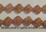 CBQ36 15.5 inches 11mm carved flower strawberry quartz beads