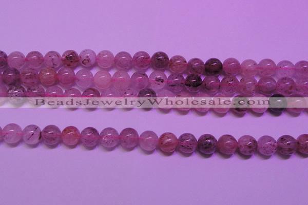 CBQ402 15 inches 8mm round natural strawberry quartz beads