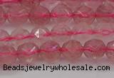 CBQ437 15.5 inches 8mm faceted nuggets strawberry quartz beads