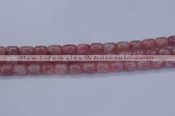 CBQ446 15.5 inches 10*12mm drum strawberry quartz beads