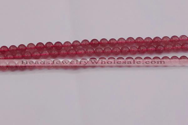 CBQ486 15.5 inches 6mm round strawberry quartz beads wholesale