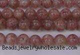 CBQ601 15.5 inches 6mm round natural strawberry quartz beads