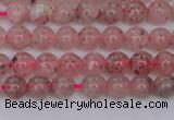 CBQ606 15.5 inches 6mm round natural strawberry quartz beads