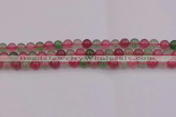 CBQ657 15.5 inches 8mm round mixed strawberry quartz beads