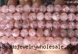 CBQ708 15.5 inches 10mm round strawberry quartz beads wholesale