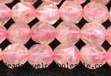 CBQ718 15.5 inches 6mm faceted nuggets strawberry quartz beads