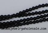 CBS01 15.5 inches 4mm round black stone beads wholesale