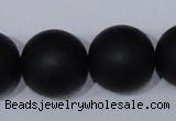 CBS09 15.5 inches 20mm round black stone beads wholesale