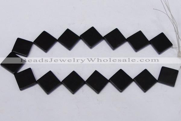 CBS17 15.5 inches 20*20mm diamond black stone beads wholesale