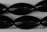 CBS204 15.5 inches 15*30mm rice blackstone beads wholesale