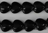 CBS232 15.5 inches 14*14mm heart blackstone beads wholesale