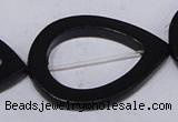 CBS30 15.5 inches 30*40mm teardrop black stone beads wholesale