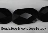 CBS320 15.5 inches 18*30mm faceted rectangle blackstone beads wholesale