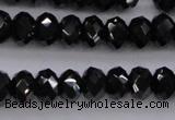 CBS514 15.5 inches 4*6mm faceted rondelle AA grade black spinel beads