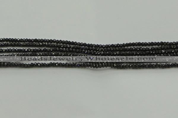 CBS531 15.5 inches 1.5*2.5mm faceted rondelle black spinel beads