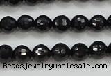 CBS556 15.5 inches 6mm faceted round AA grade black spinel beads