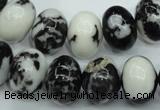 CBW115 15.5 inches 12*16mm rondelle black & white jasper beads