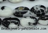 CBW125 15.5 inches 13*18mm oval black & white jasper beads