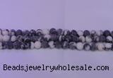 CBW155 15.5 inches 14mm round matte black & white jasper beads