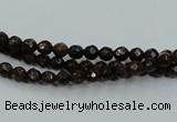 CBZ102 15.5 inches 4mm faceted round bronzite gemstone beads