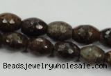 CBZ108 15.5 inches 10*13mm faceted rice bronzite gemstone beads