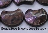 CBZ112 15.5 inches 20*24mm curved moon bronzite gemstone beads