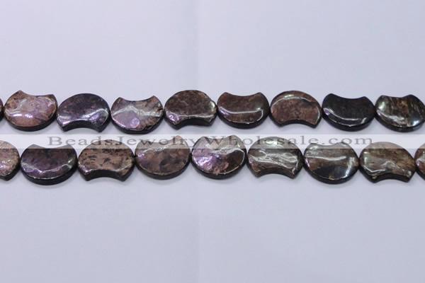 CBZ112 15.5 inches 20*24mm curved moon bronzite gemstone beads