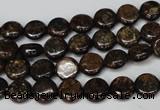 CBZ207 15.5 inches 8mm flat round bronzite gemstone beads