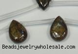 CBZ255 Top-drilled 8*12mm flat teardrop bronzite gemstone beads