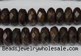 CBZ404 15.5 inches 6*12mm faceted rondelle bronzite gemstone beads