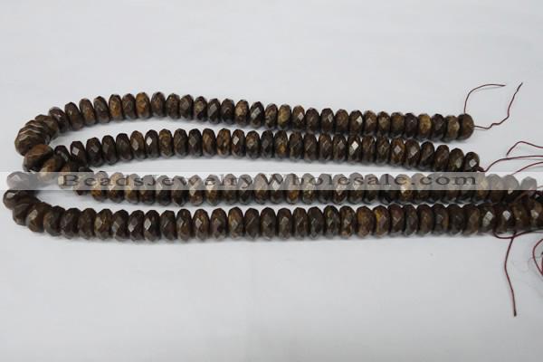 CBZ404 15.5 inches 6*12mm faceted rondelle bronzite gemstone beads