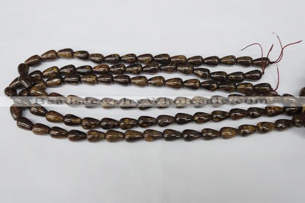 CBZ411 15.5 inches 8*12mm teardrop bronzite gemstone beads