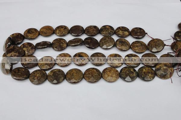 CBZ433 15.5 inches 20mm faceted coin bronzite gemstone beads