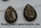 CBZ500 Top-drilled 10*14mm flat teardrop bronzite gemstone beads