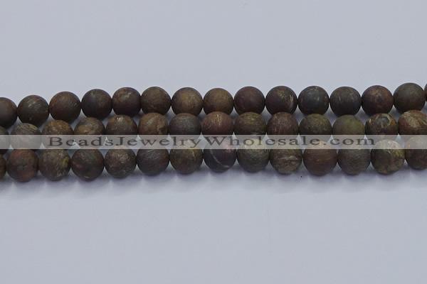 CBZ605 15.5 inches 12mm round matte bronzite beads wholesale