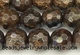 CBZ630 15 inches 6mm faceted round bronzite beads wholesale