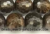 CBZ632 15 inches 10mm faceted round bronzite beads wholesale