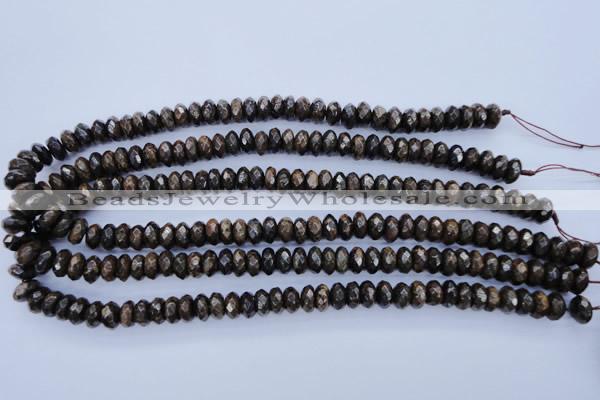 CBZ65 15.5 inches 6*10mm faceted rondelle bronzite gemstone beads