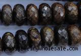 CBZ67 15.5 inches 8*16mm faceted rondelle bronzite gemstone beads