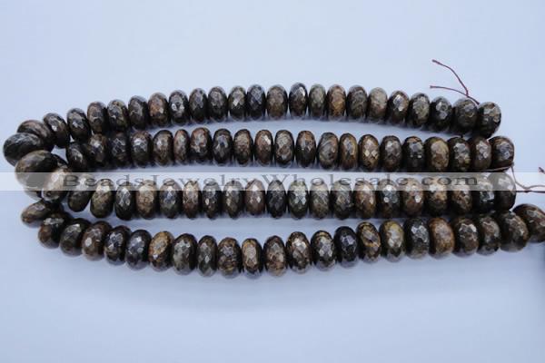 CBZ67 15.5 inches 8*16mm faceted rondelle bronzite gemstone beads