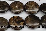 CBZ70 15.5 inches 20mm flat round bronzite gemstone beads