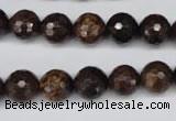 CBZ95 15.5 inches 10mm faceted round bronzite gemstone beads