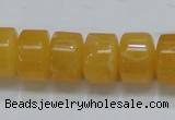 CCA09 15.5 inches 10*16mm wheel-shaped yellow calcite gemstone beads