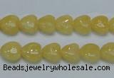 CCA11 15.5 inches 10*10mm heart yellow calcite gemstone beads