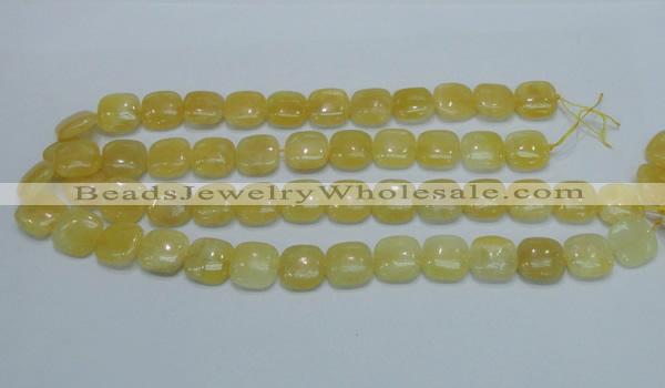 CCA12 15.5 inches 16*16mm square yellow calcite gemstone beads