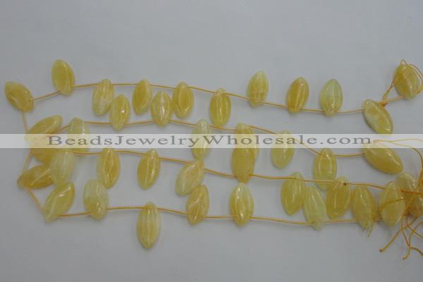 CCA31 Top-drilled 10*20mm marquise calcite gemstone beads wholesale