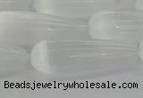 CCA358 15.5 inches 10*30mm teardrop white calcite gemstone beads