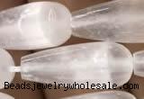 CCA375 15.5 inches 8*20mm teardrop white calcite gemstone beads