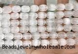 CCA379 15.5 inches 8*10mm rice white calcite gemstone beads